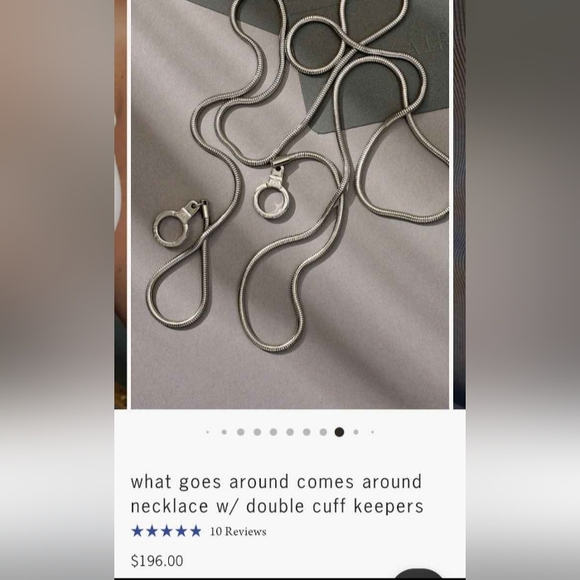 Air & Anchor Stainless Steel Cuffkeeper Necklace with Triangular Crystal Pendant - Picture 3 of 7